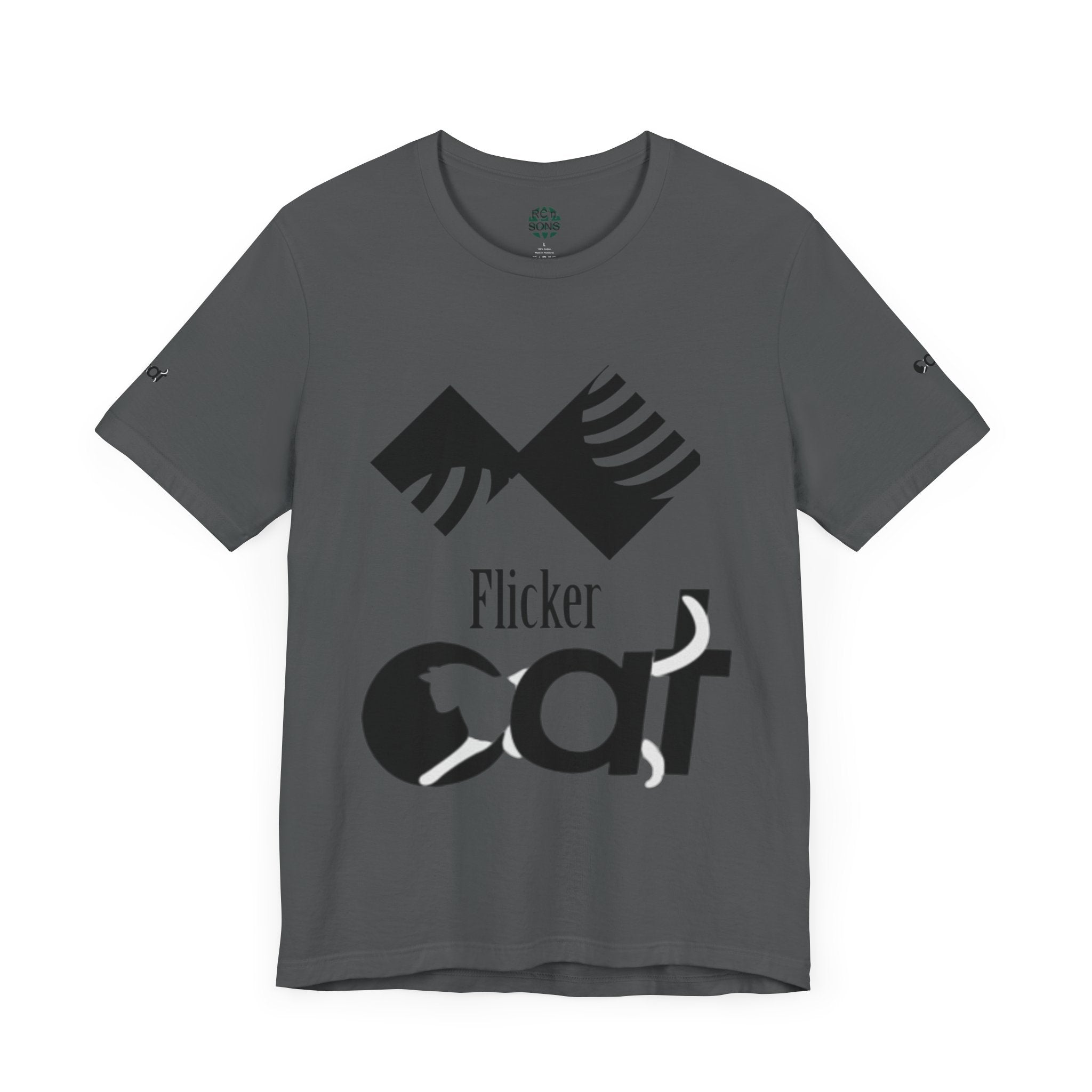 Flicker Cat Graphic Tee - Unisex Jersey Short Sleeve T-Shirt for Cat Lovers
