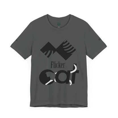 Flicker Cat Graphic Tee - Unisex Jersey Short Sleeve T-Shirt for Cat Lovers