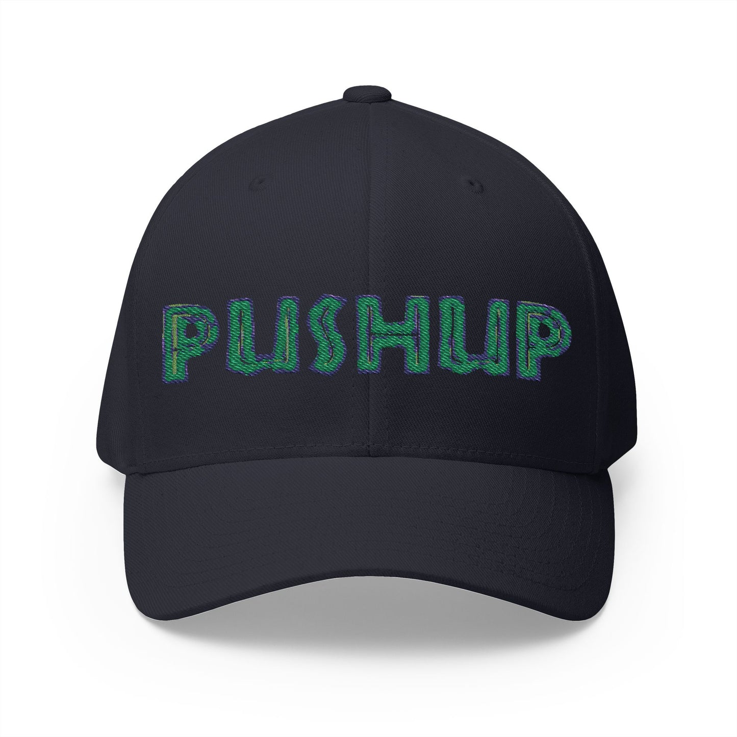 Motivational Embroidered Cap - 'PUSHUP' Structured Hat