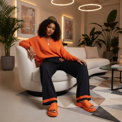 Men's Pajama Pants with Orange Trim Printify