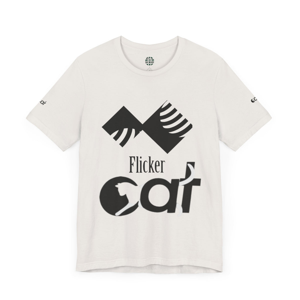 Flicker Cat Graphic Tee - Unisex Jersey Short Sleeve T-Shirt for Cat Lovers