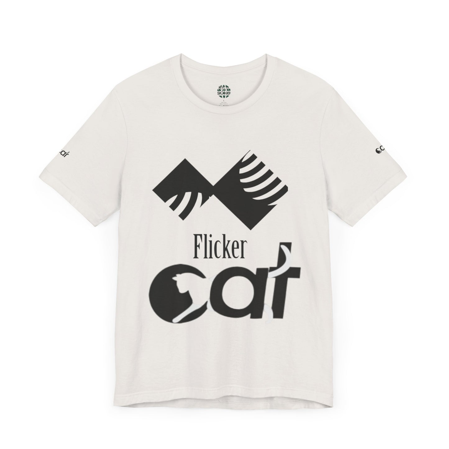 Flicker Cat Graphic Tee - Unisex Jersey Short Sleeve T-Shirt for Cat Lovers