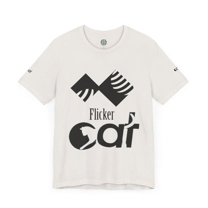 Flicker Cat Graphic Tee - Unisex Jersey Short Sleeve T-Shirt for Cat Lovers