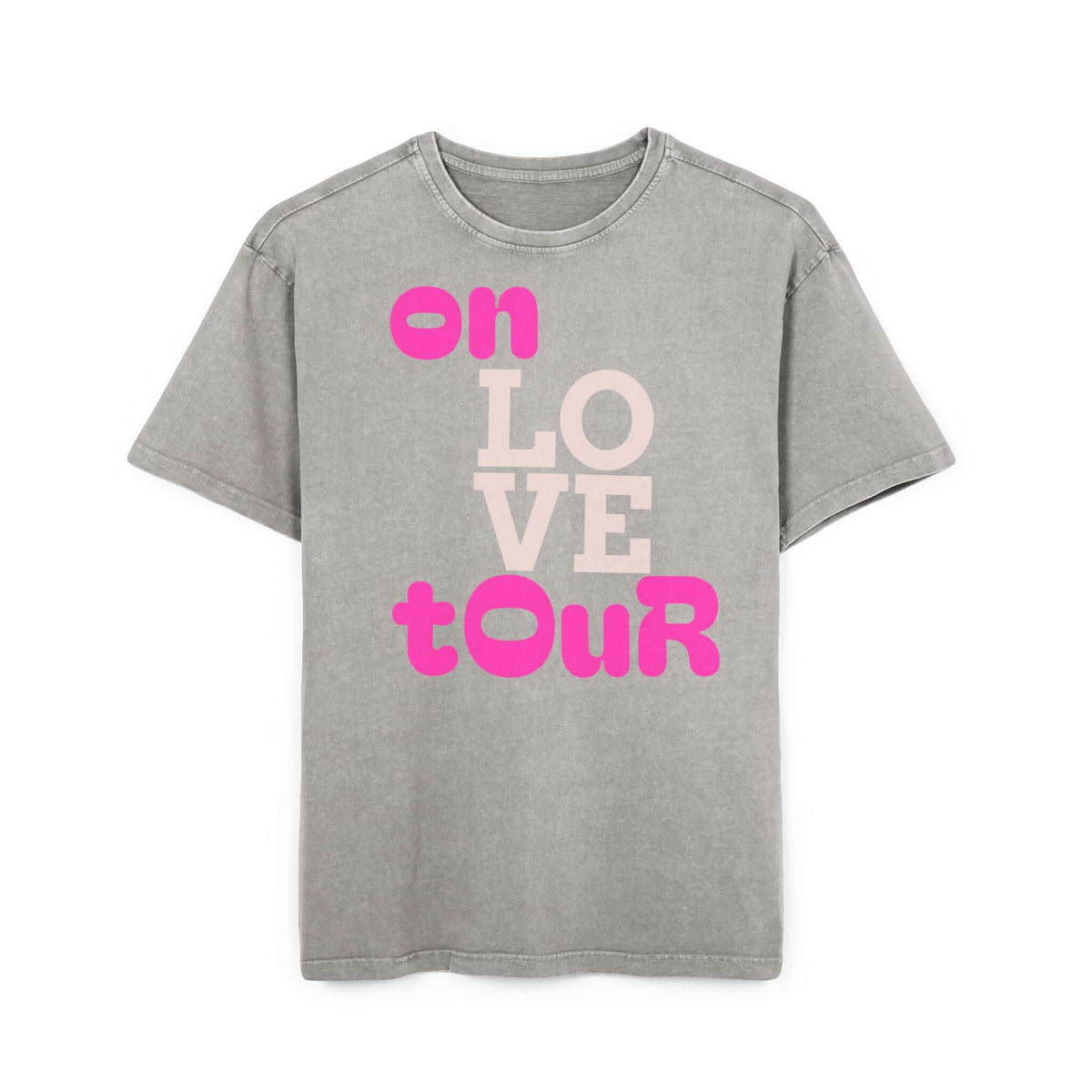 Oversized Tee On Love Tour Acid Washed Men's T-Shirt