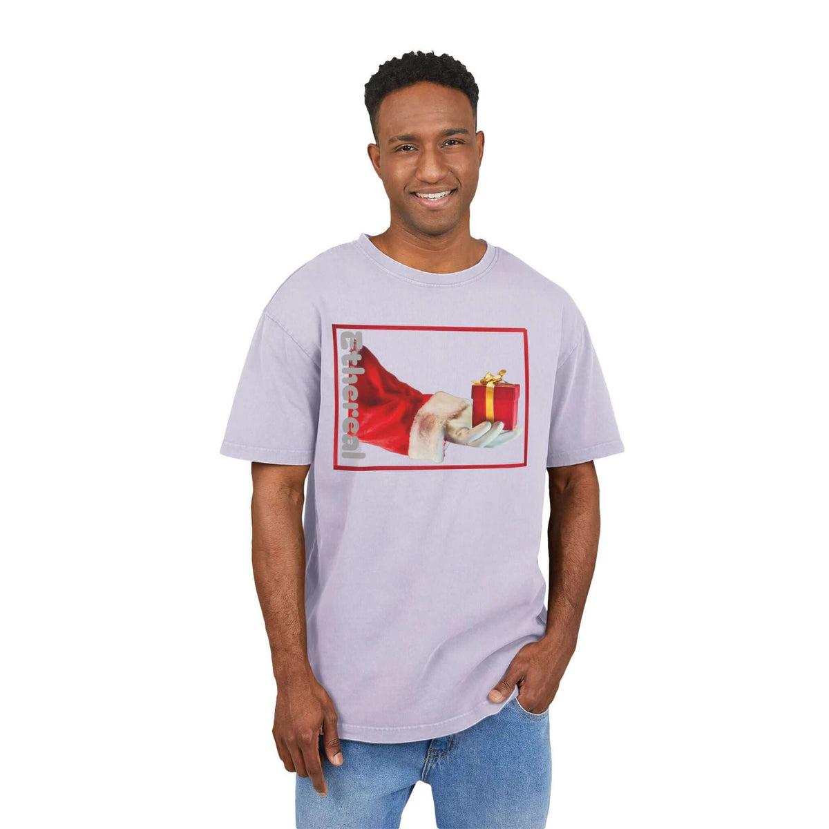 Tee Santa Claus Acid Washed Men's Oversize Heavy