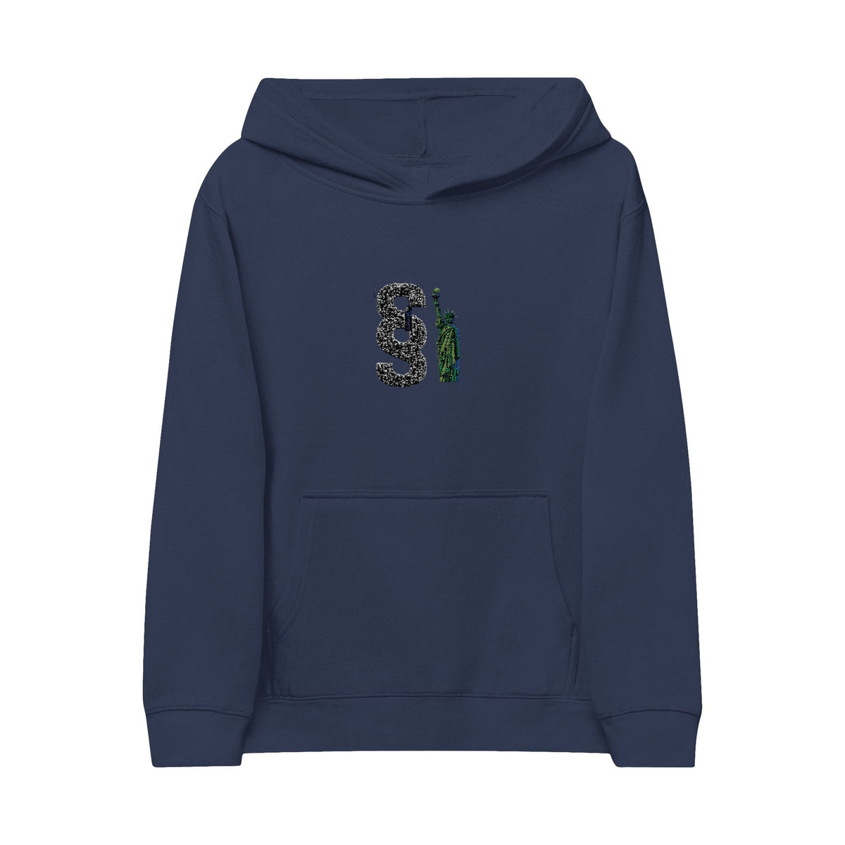 Embroidered Kids Fleece Hoodie with Fun Design Printify