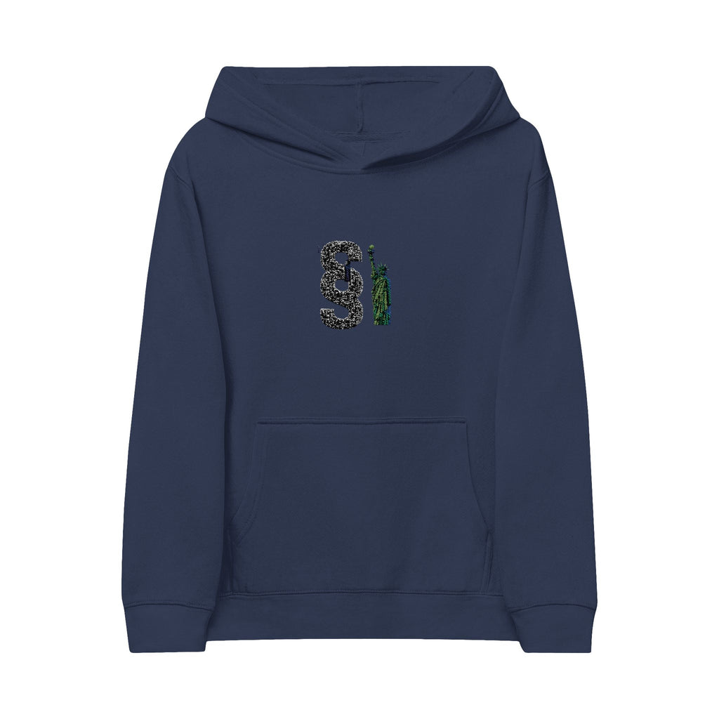Embroidered Kids Fleece Hoodie with Fun Design Printify