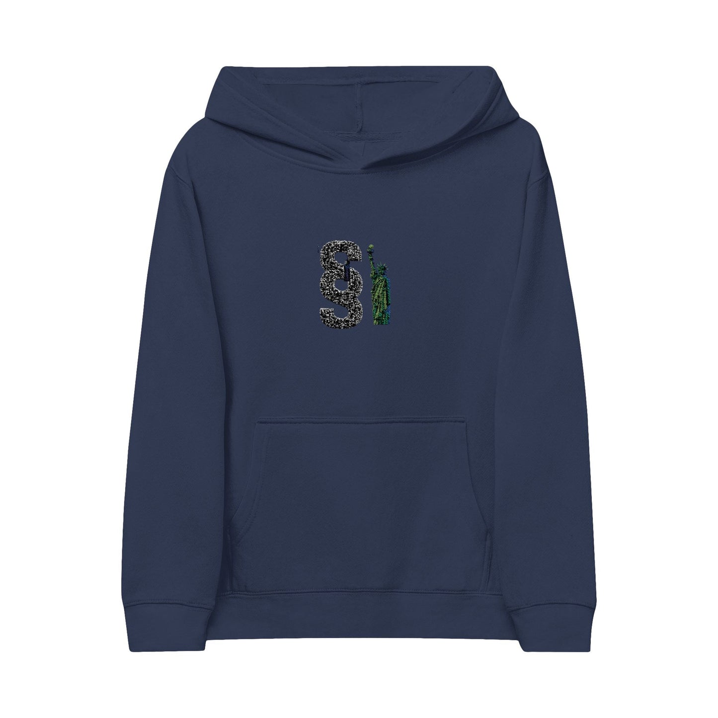 Embroidered Kids Fleece Hoodie with Fun Design Printify