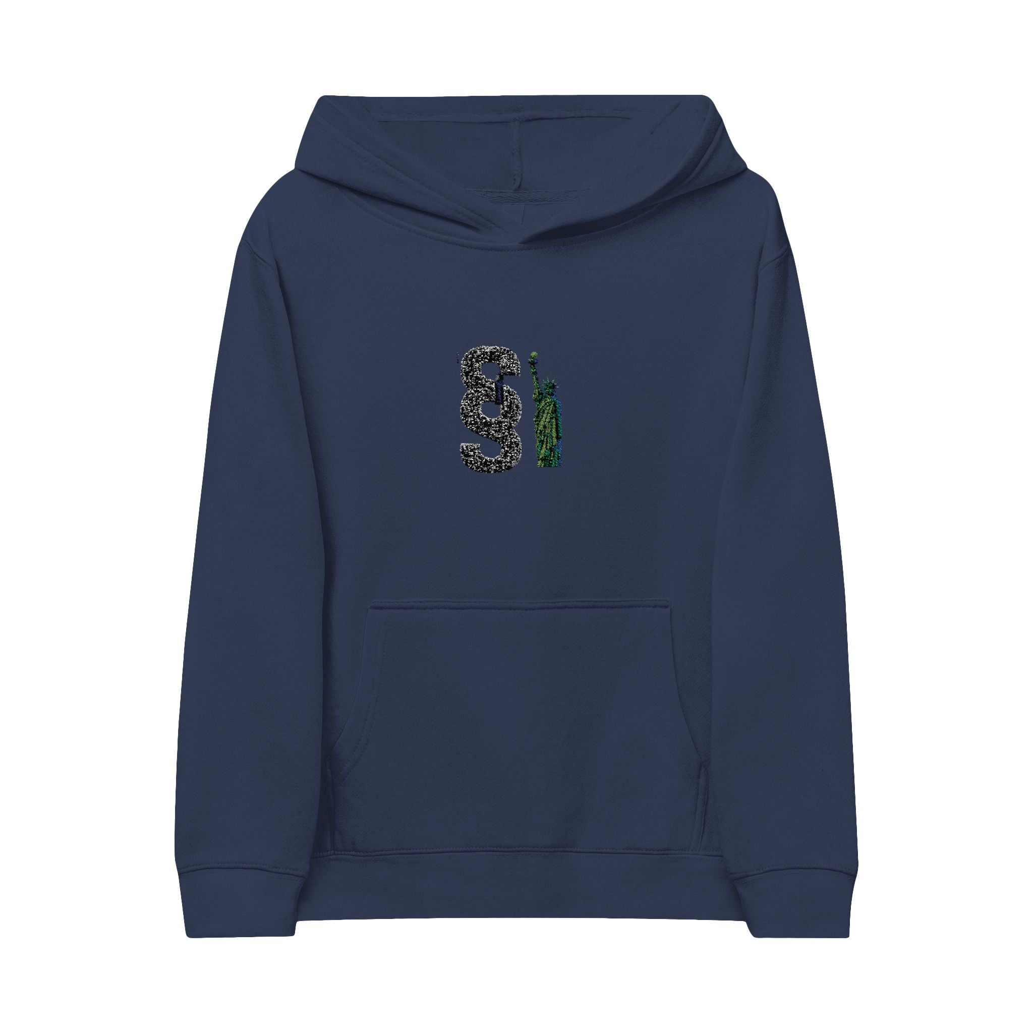 Embroidered Kids Fleece Hoodie with Fun Design Printify