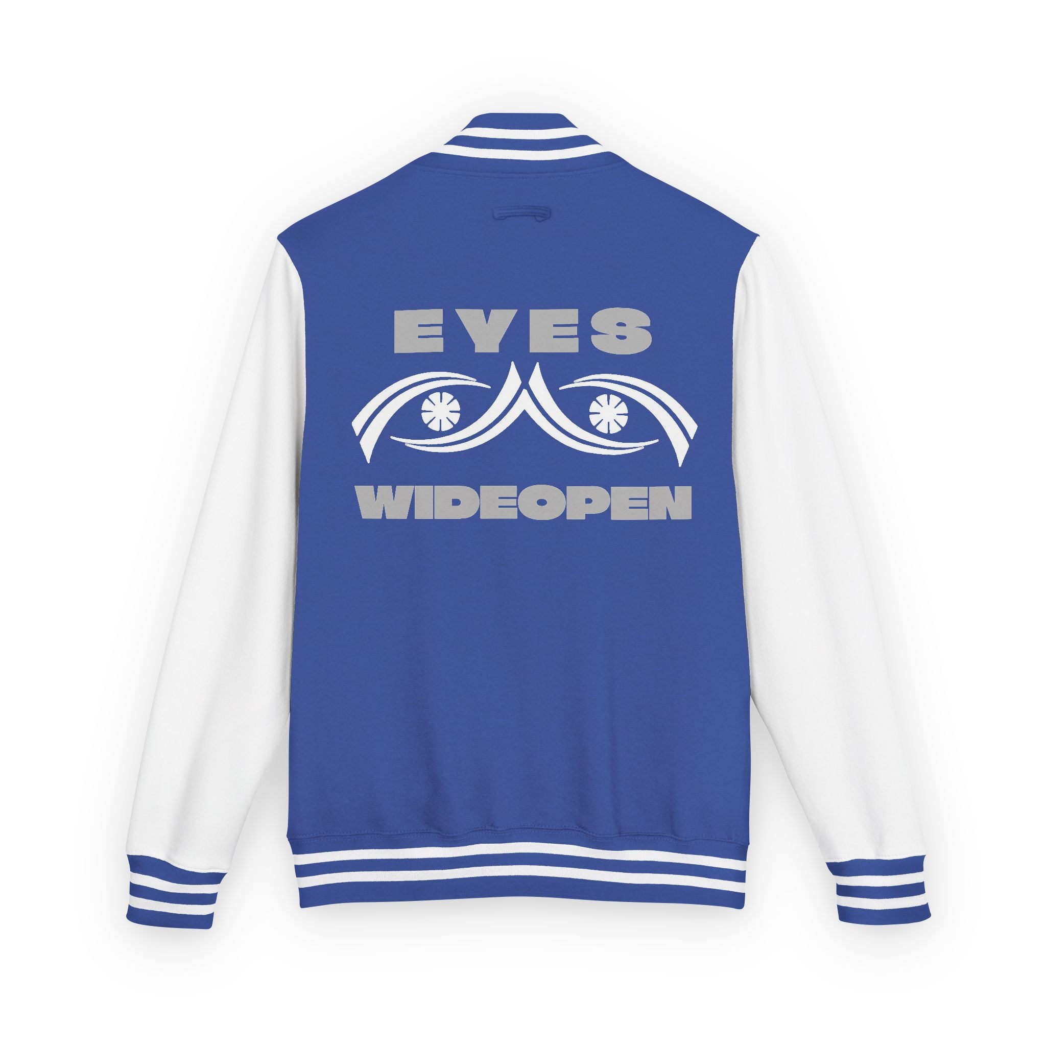 Unisex Heavyweight Letterman Jacket - Eyes Wide Open, Cozy Stylish Outerwear, Great for Game Days, Unique Gift for Teens, Trendy [...] Printify