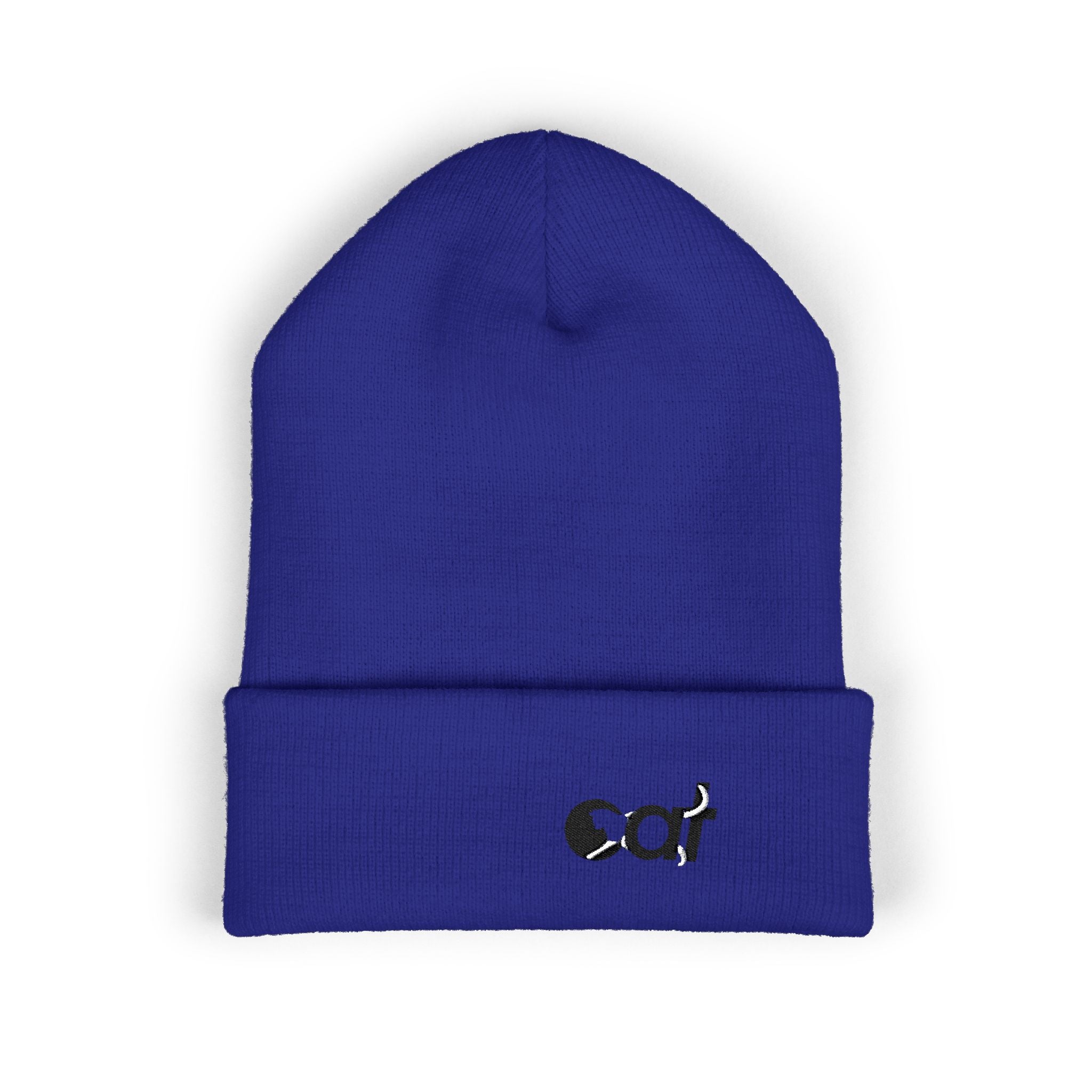 Beanie Hat Cat Design Embroidery