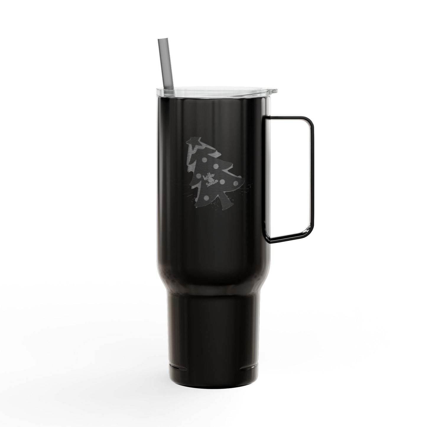 Tumbler with Lid, 40oz - 'Hello Santa' Engraved Design Printify