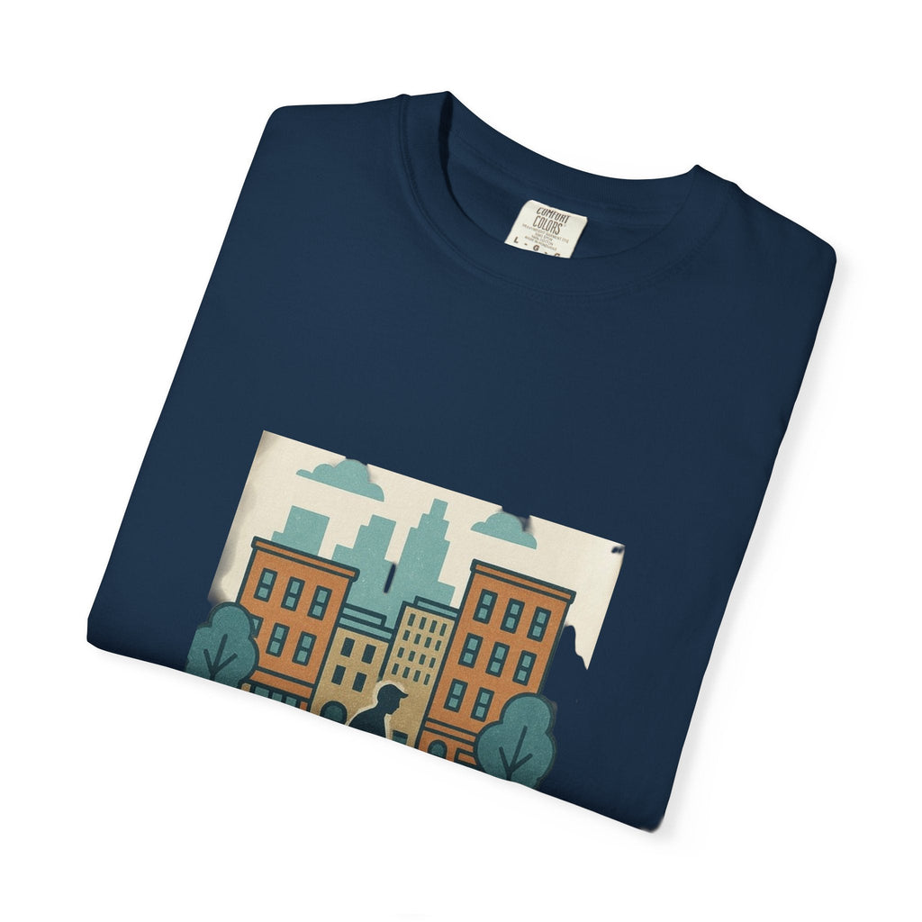 City Walk Unisex Garment-Dyed T-shirt, Urban Streetwear, Casual Fashion, Gift for City Lovers, Travel Enthusiast Apparel Printify