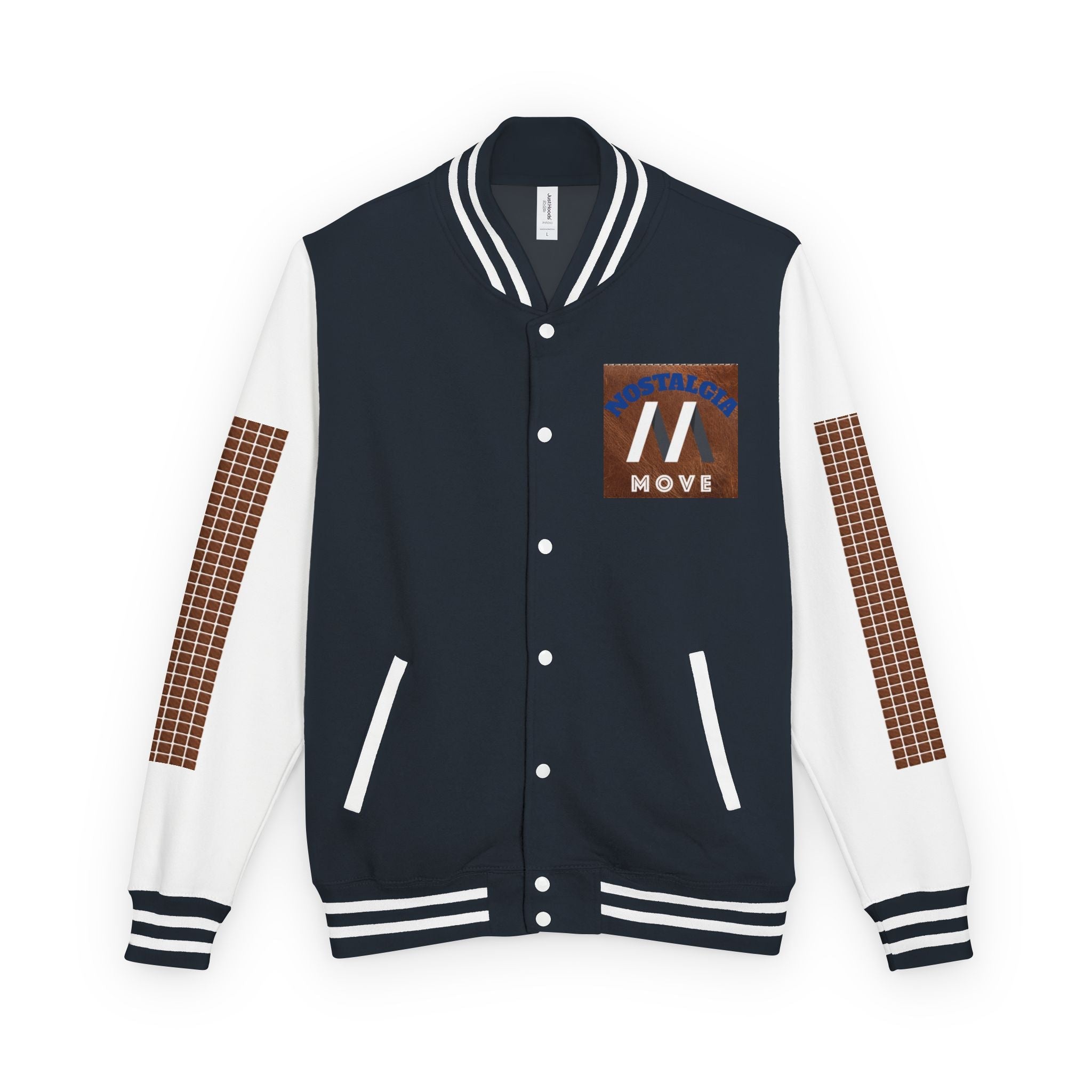 Vintage-Inspired Heavyweight Letterman Jacket, Unisex Varsity Jacket, Retro College Apparel, Perfect for Game Day, Nostalgia Move Style Printify