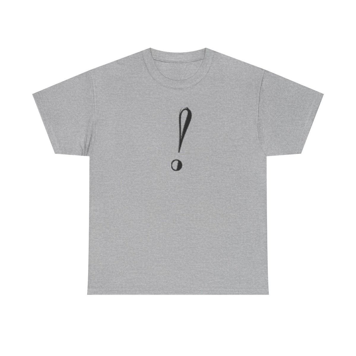 Unisex Heavy Cotton Tee with Bold Exclamation Mark Design - Casual Statement Shirt