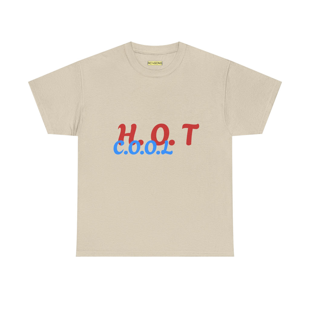 Cool & Trendy Unisex Heavy Cotton Tee - H.O.T. C.O.O.L. Graphic Shirt, Casual Wear, Gift for Friends, Summer Style, Streetwear Printify