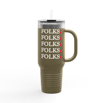 Folk-Inspired Insulated Travel Mug, 40oz - Perfect for Coffee Lovers, Outdoor Adventures, Family Gatherings, Gift Idea Printify