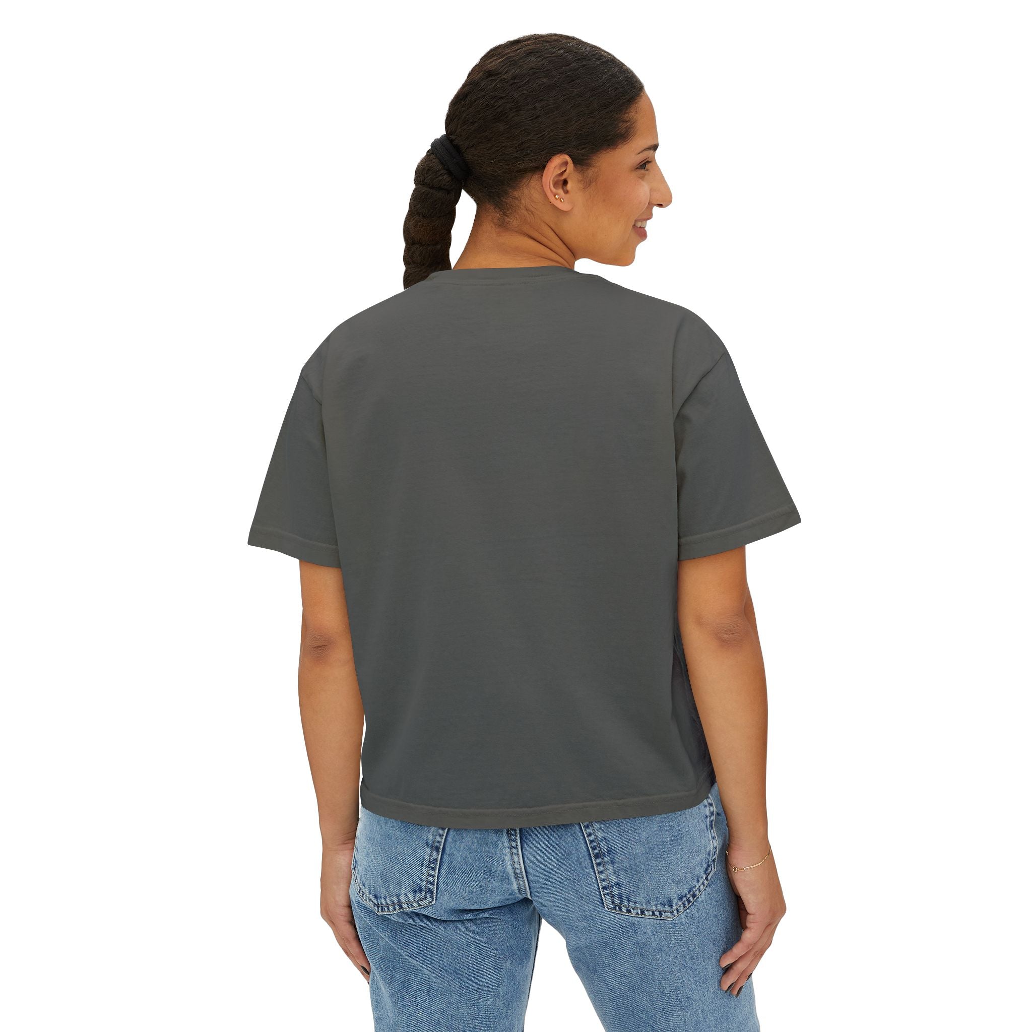 Women's Boxy Tee - 'EYES wideopen' | Casual Tee, Gift for Her, Relaxed Fit Top, Everyday Wear, Trendy Apparel Printify