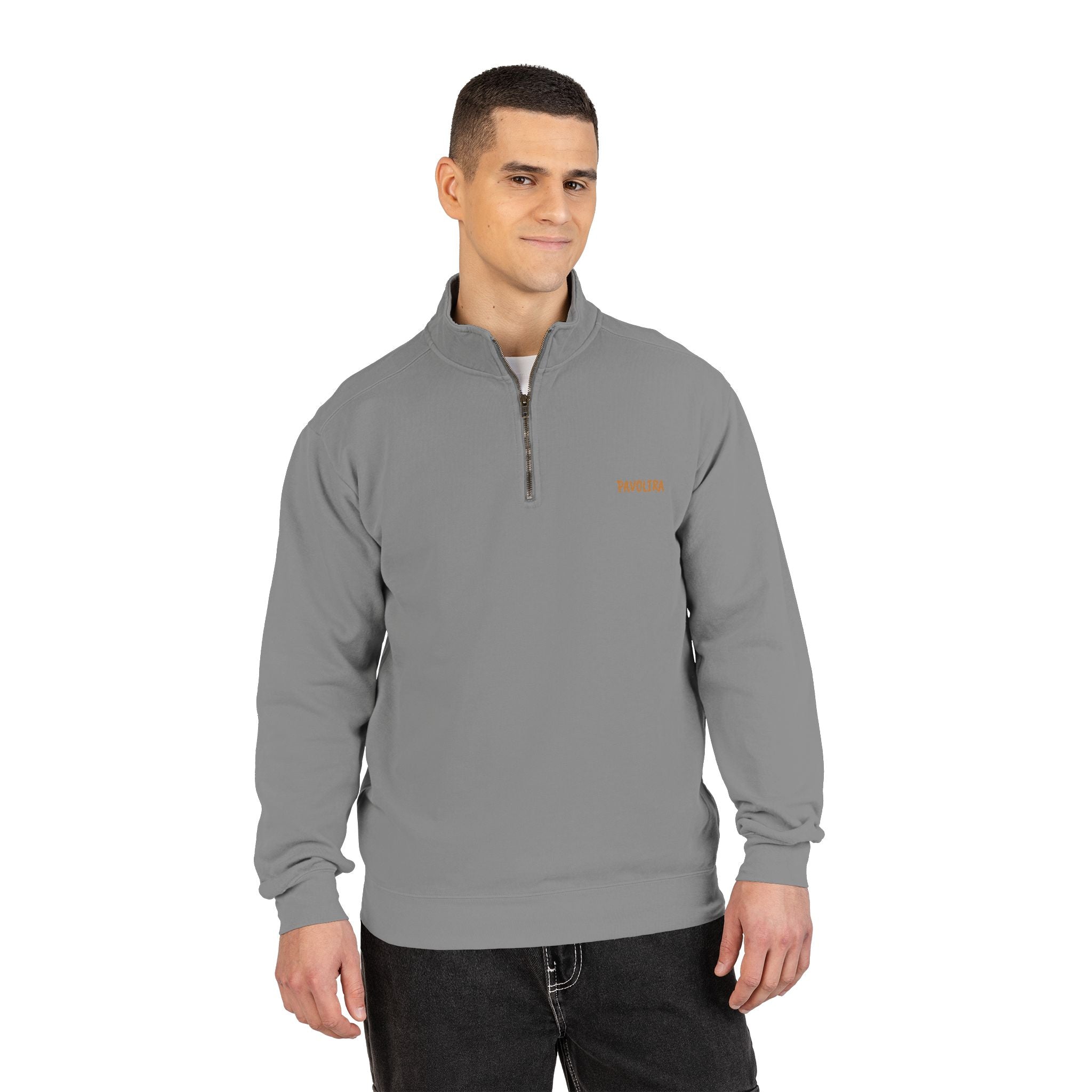 Quarter-Zip Sweatshirt — 'Pavolira' Minimal Logo Pullover