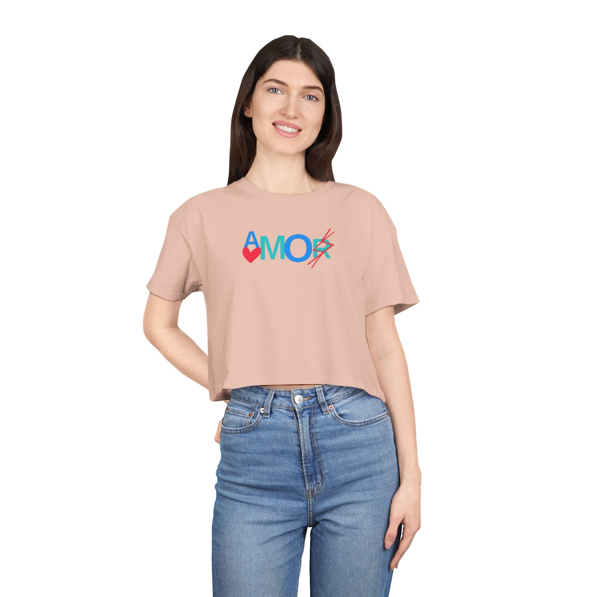Crop Tee AMORX - Women's Trendy Graphic T-Shirt