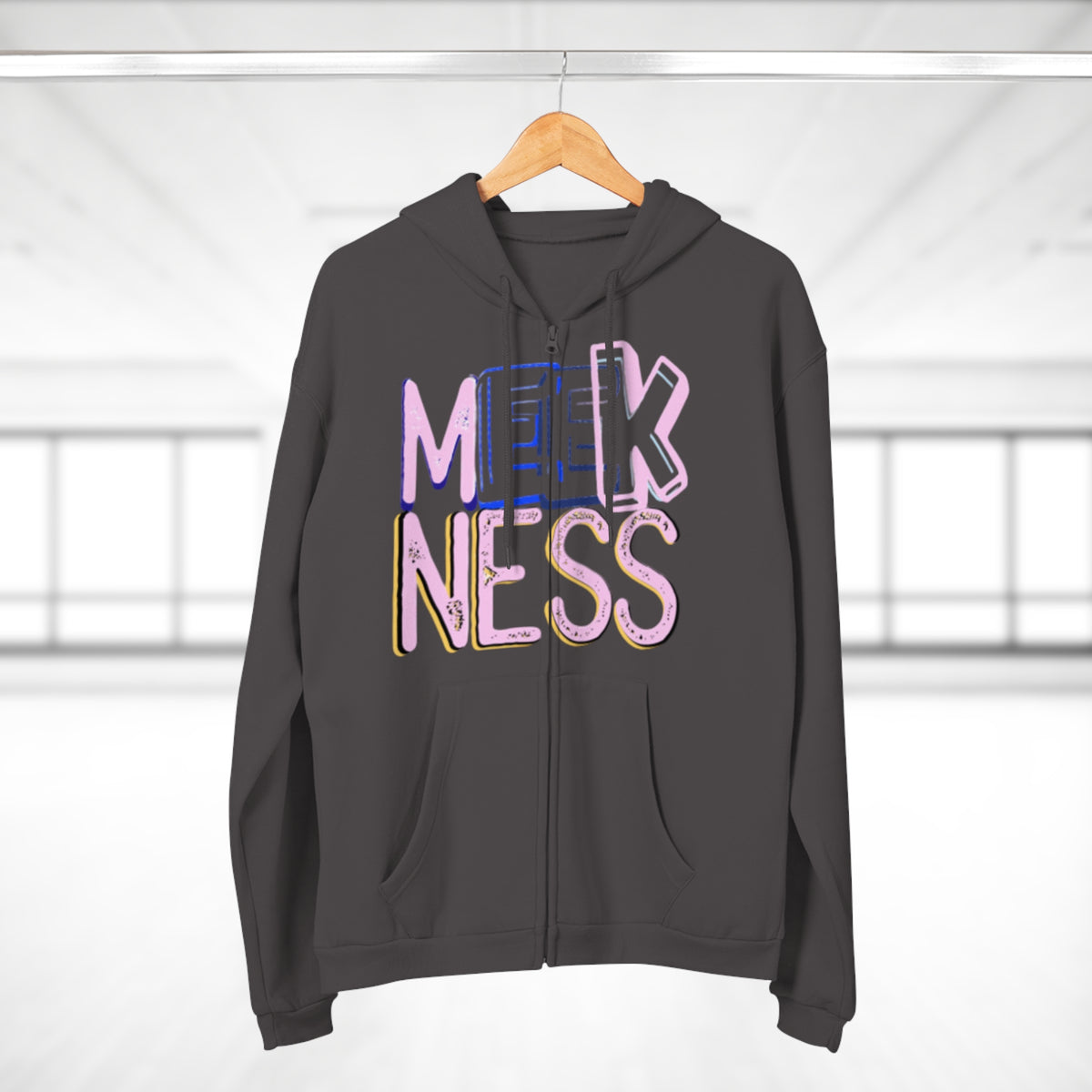 Meekness Unisex Hooded Zip Sweatshirt - Stylish Graphic Zip Hoodie for Everyday Comfort