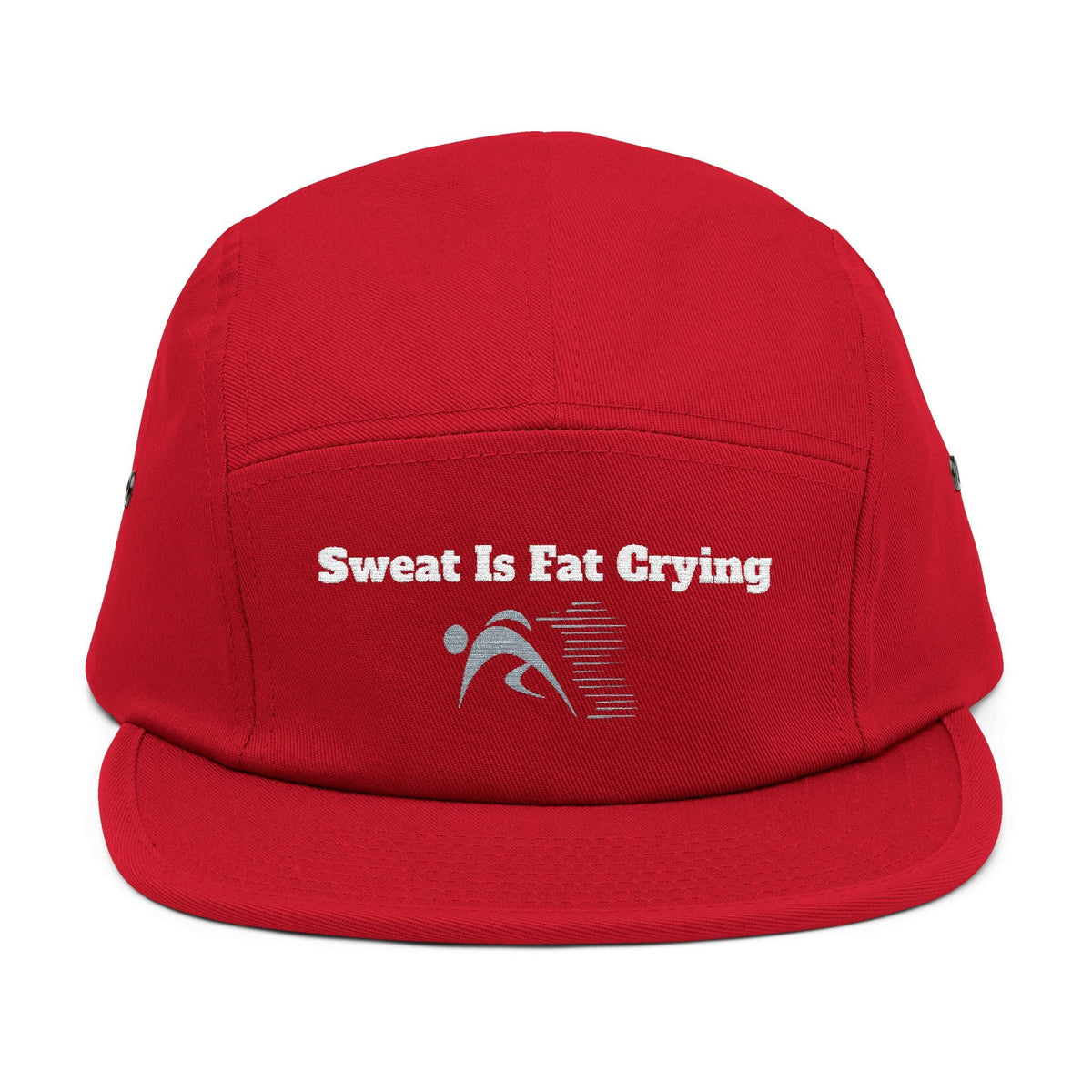 Motivational 5 Panel Cap | Sweat Is Fat Crying | Gym Wear, Sports Cap, Fitness Gift, Outdoor Hat, Workout Accessory Printify