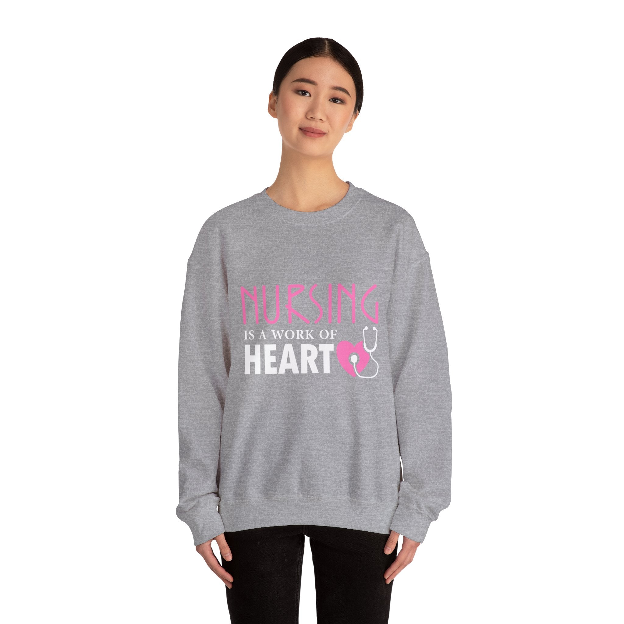 Nursing Is A Work Of Heart Unisex Sweatshirt Printify