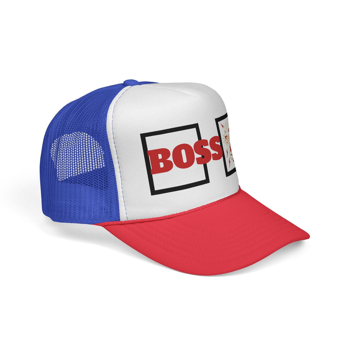 Bold Boss Trucker Cap - Eye-Catching Statement Hat for Leaders, Cool Gifts for Him & Her, Fun Outdoor Style, 'Boss' Design Printify