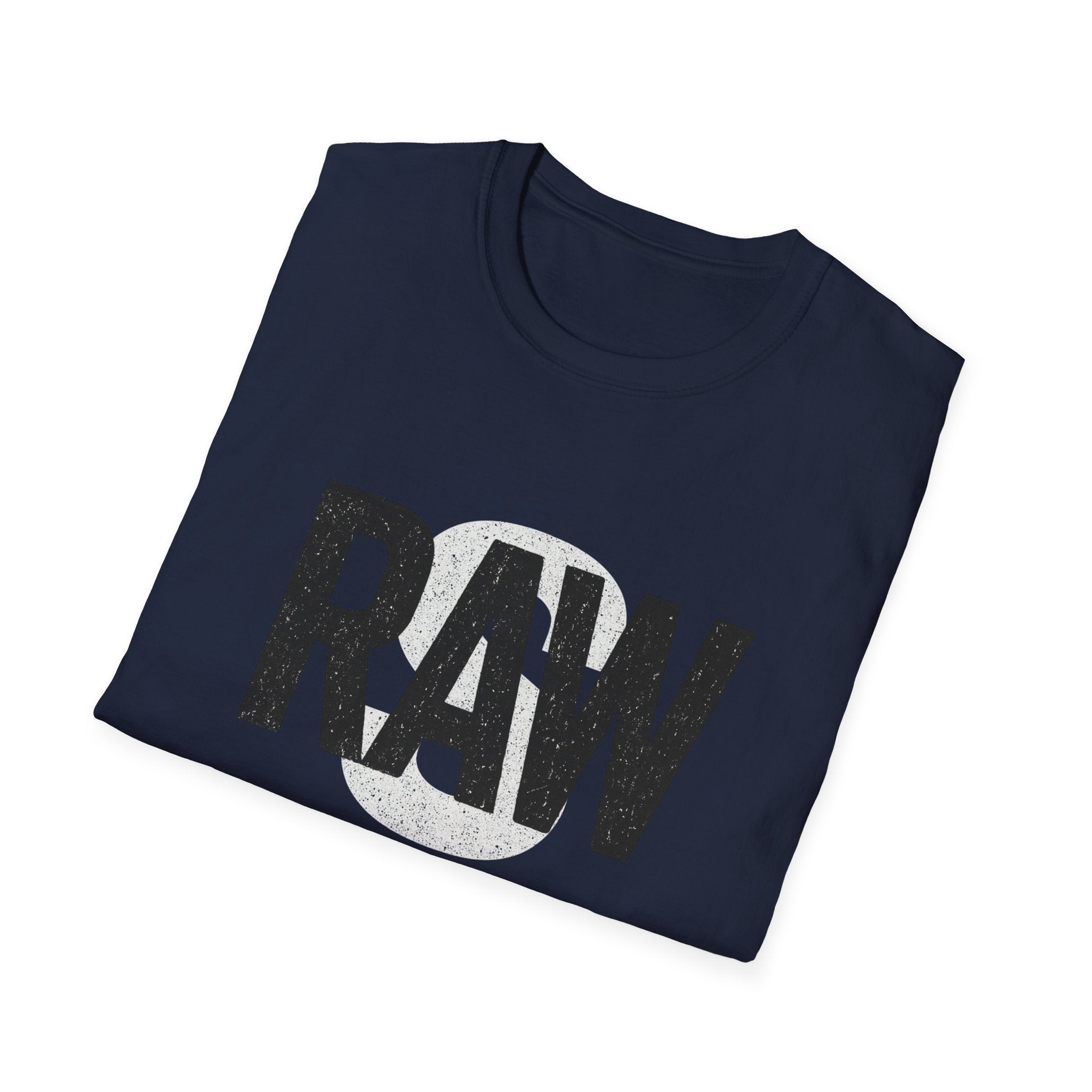 RAW Unisex Softstyle T-Shirt, Casual Graphic Tee, Everyday Wear, Gift for Him or Her, Streetwear Fashion, Summer Essential Printify