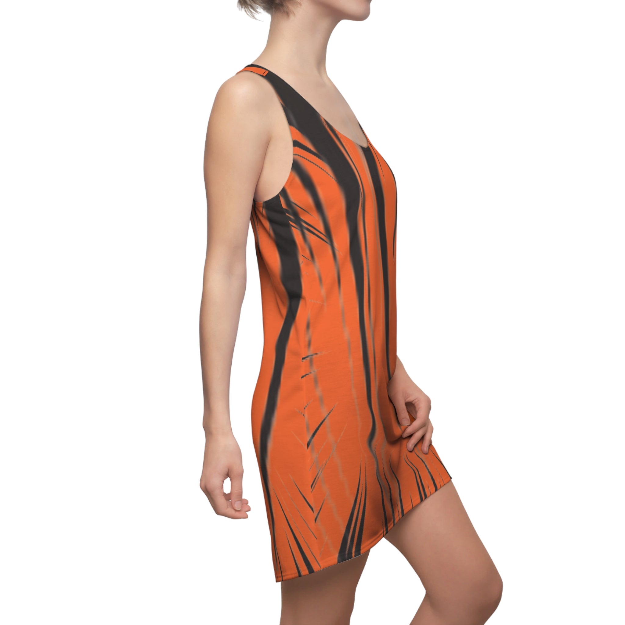 Bold Tiger Stripe Racerback Dress for Women - Summer Fashion