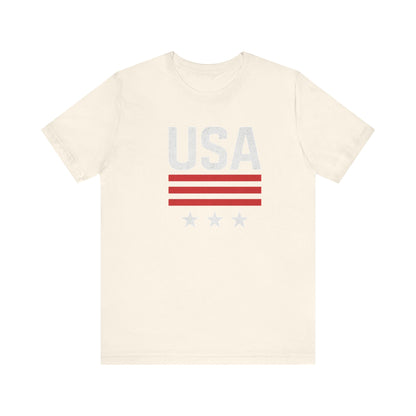 Patriotic USA Tee, Unisex Short Sleeve T-Shirt, July 4th Celebration Shirt, American Pride Apparel, Casual Summer Wear, Gift for Patriot