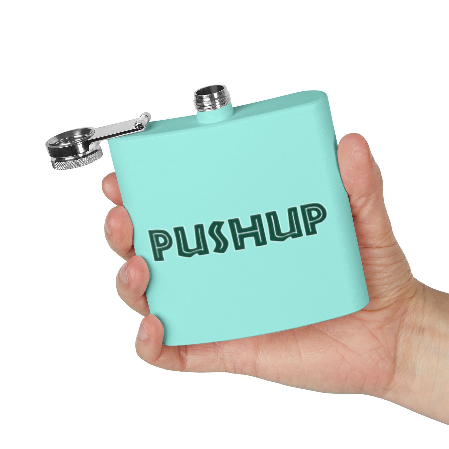 Personalized 6oz Stainless Steel Flask - Pushup Design