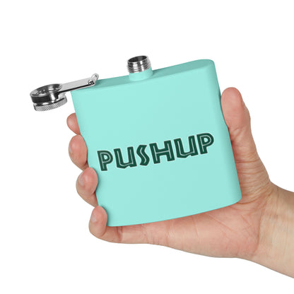 Personalized 6oz Stainless Steel Flask - Pushup Design