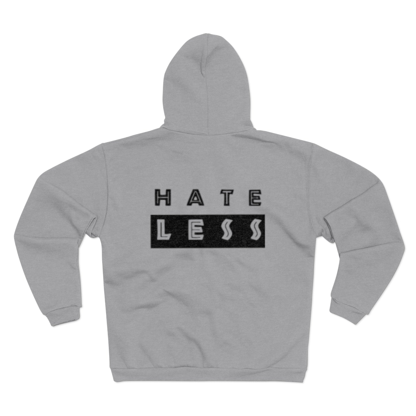 Unisex Hate Less Zip Hoodie - Comfortable & Stylish Sweatshirt for Positive Vibes