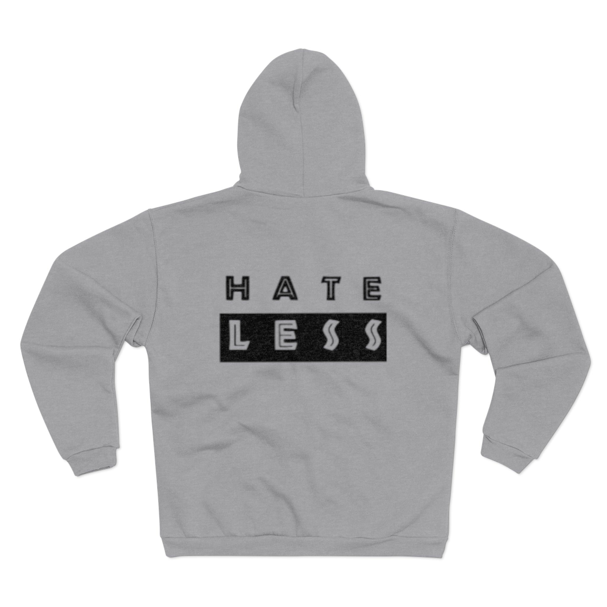 Unisex Hate Less Zip Hoodie - Comfortable & Stylish Sweatshirt for Positive Vibes
