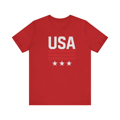 Patriotic USA Tee, Unisex Short Sleeve T-Shirt, July 4th Celebration Shirt, American Pride Apparel, Casual Summer Wear, Gift for Patriot