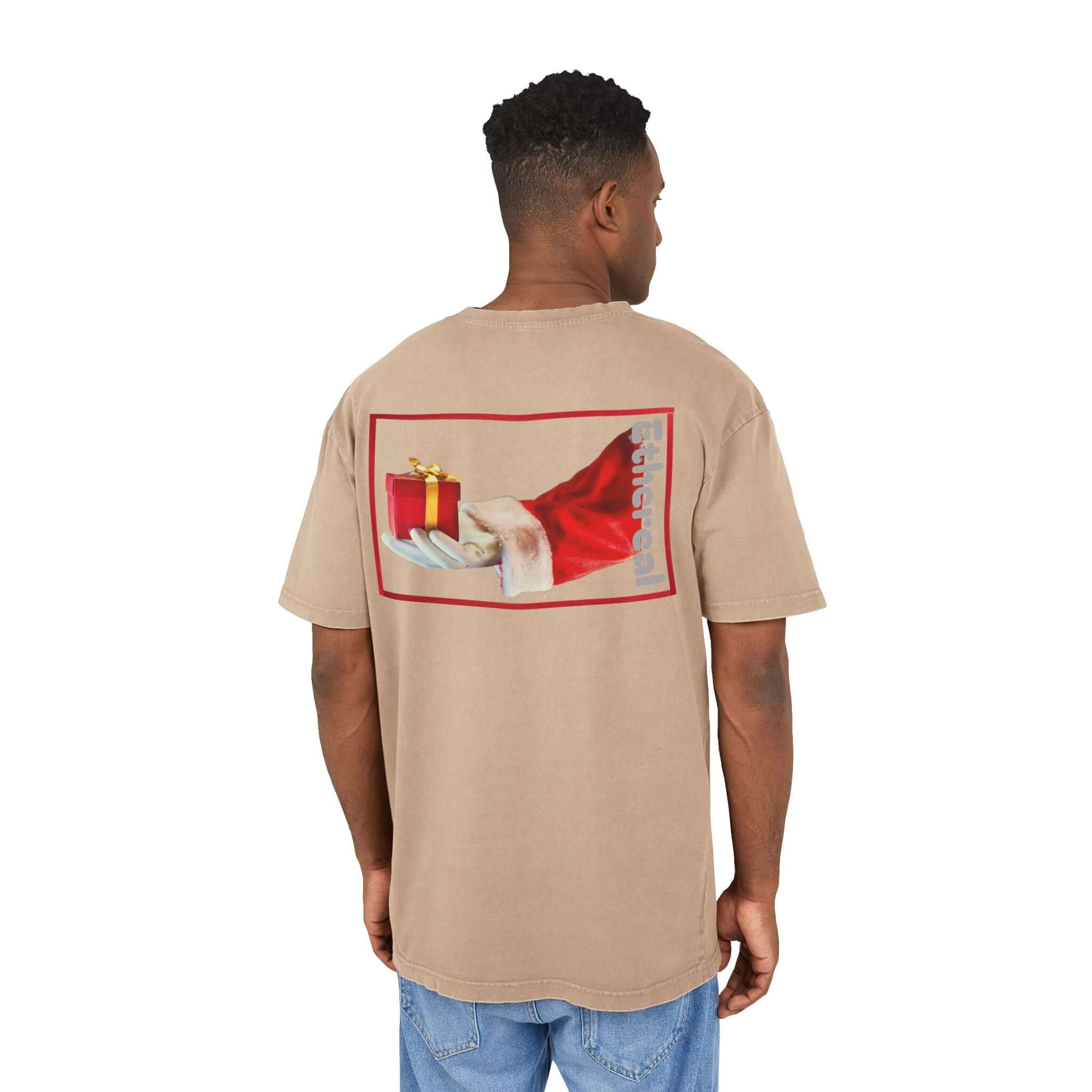Tee Santa Claus Acid Washed Men's Oversize Heavy