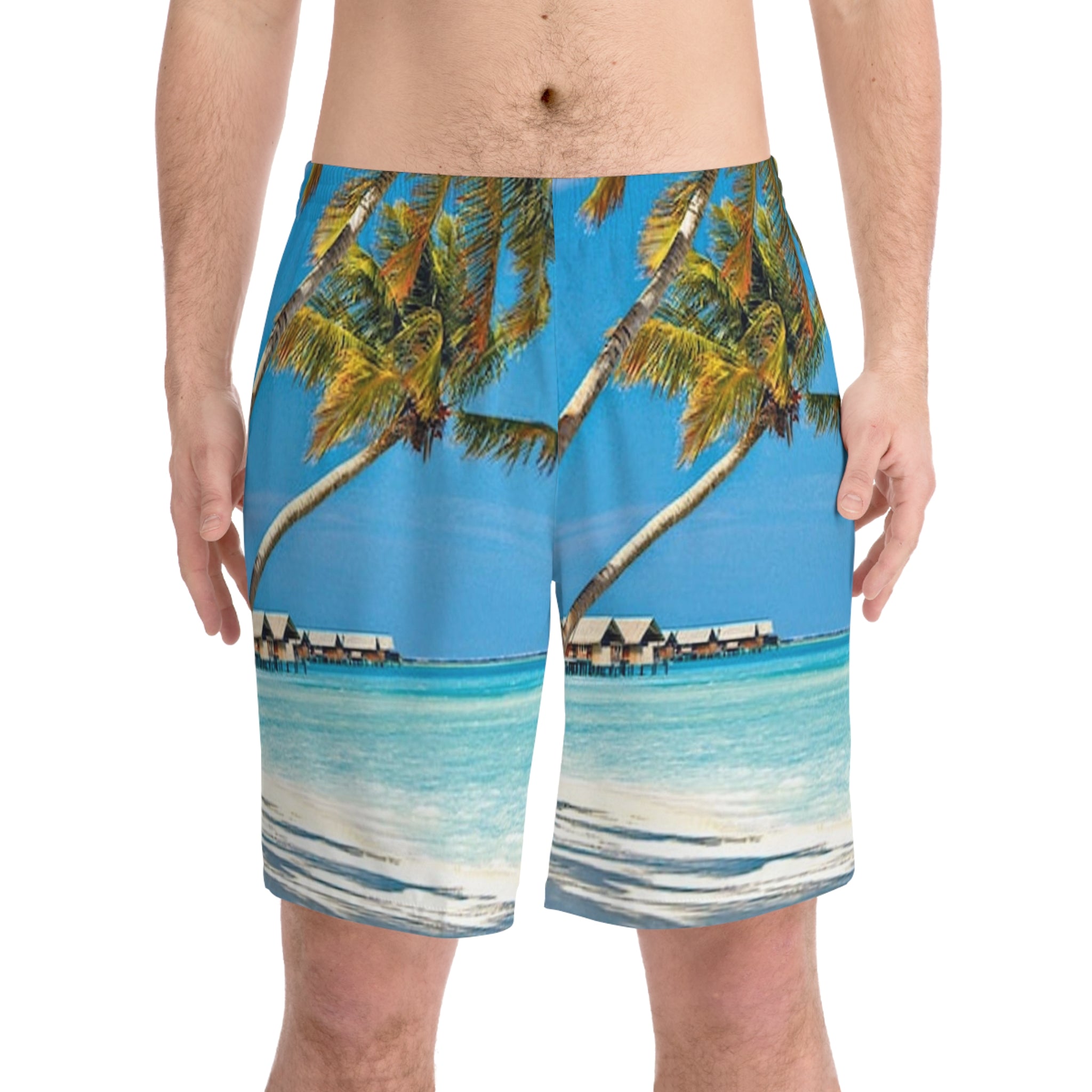 Men's Elastic Beach Shorts (AOP)