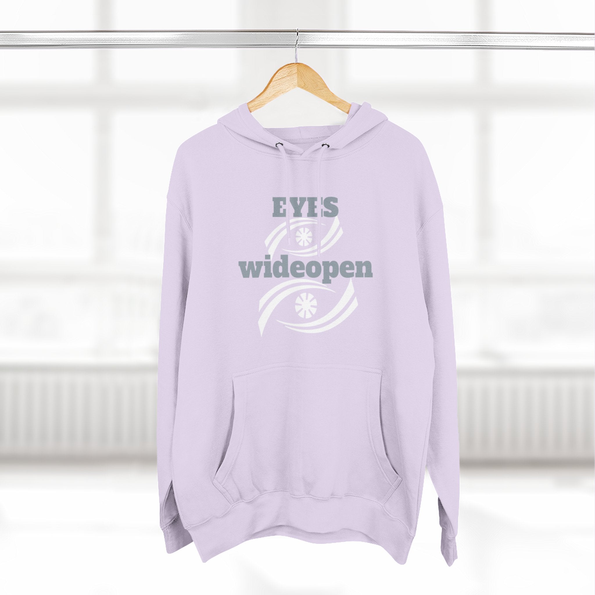 Fleece Hoodie, Cozy Warmth, Casual Style, Perfect for All Seasons, Gift for Friends, EYES wideopen Design