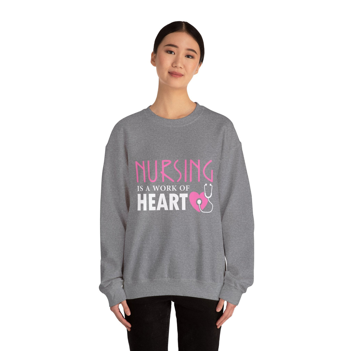 Nursing Is A Work Of Heart Unisex Sweatshirt Printify