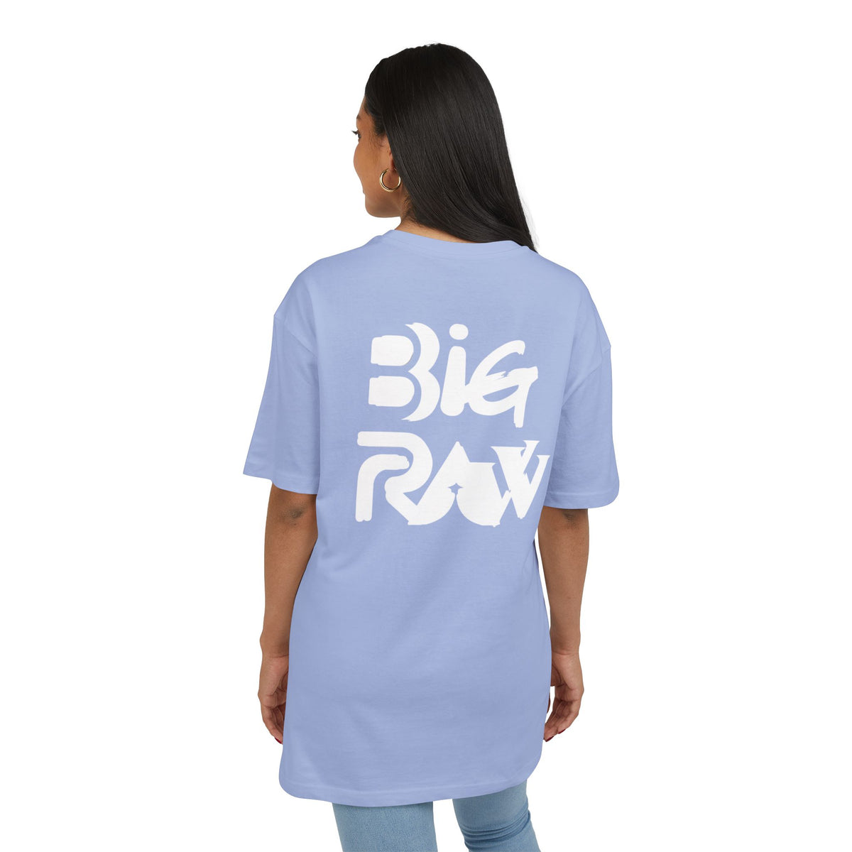 Oversize Tee Big Raw Print Unisex Heavy T-Shirt