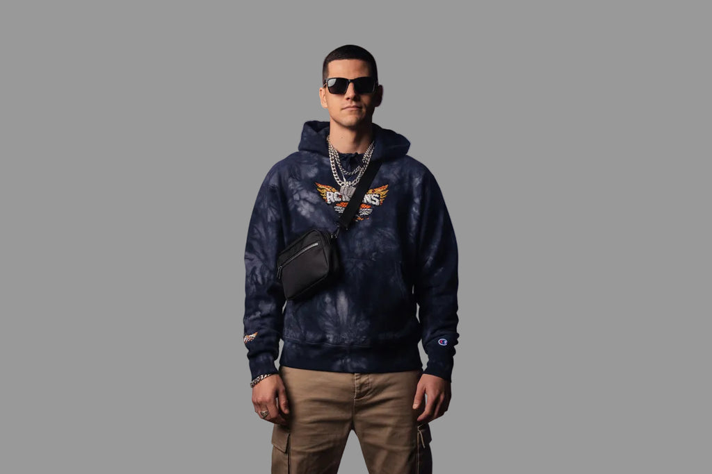 Tie-Dye Embroidered Hoodie — Roosters Wing Logo