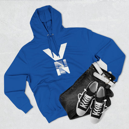 Stylish Three-Panel Fleece Hoodie Printify