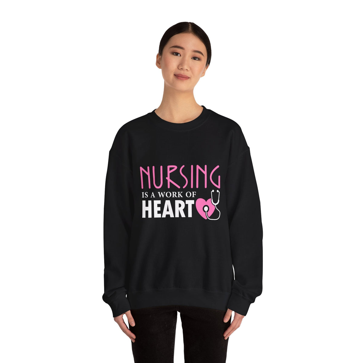 Nursing Is A Work Of Heart Unisex Sweatshirt Printify