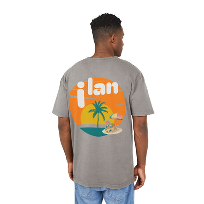 Oversize Tee Acid Washed Men's Graphic T-Shirt 'i lan'