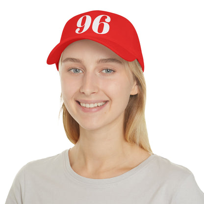 Vintage Red Baseball Cap with Bold '96' Design | Casual Sportswear