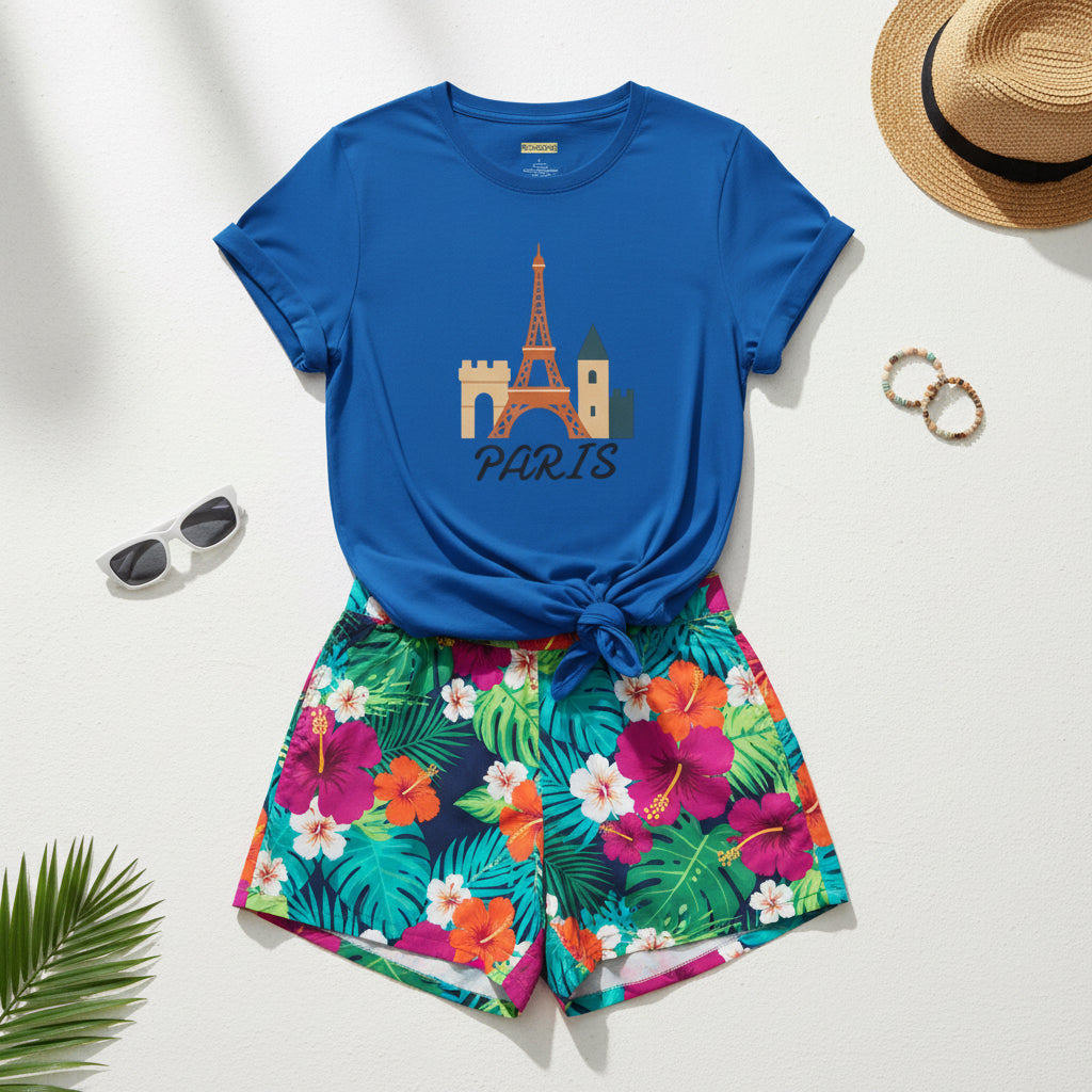 Paris Eiffel Tower Unisex T-Shirt, Travel Shirt, Vacation Tee, Parisian Style Apparel, Souvenir Clothing Printify