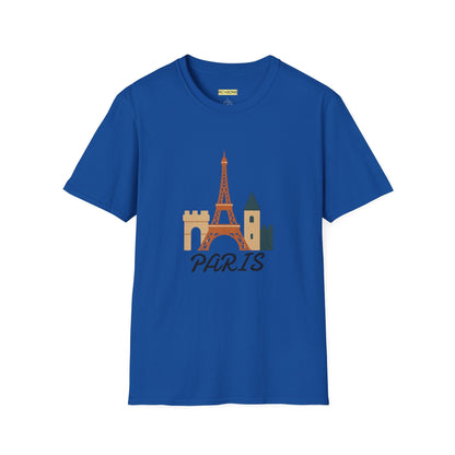 Paris Eiffel Tower Unisex T-Shirt, Travel Shirt, Vacation Tee, Parisian Style Apparel, Souvenir Clothing Printify