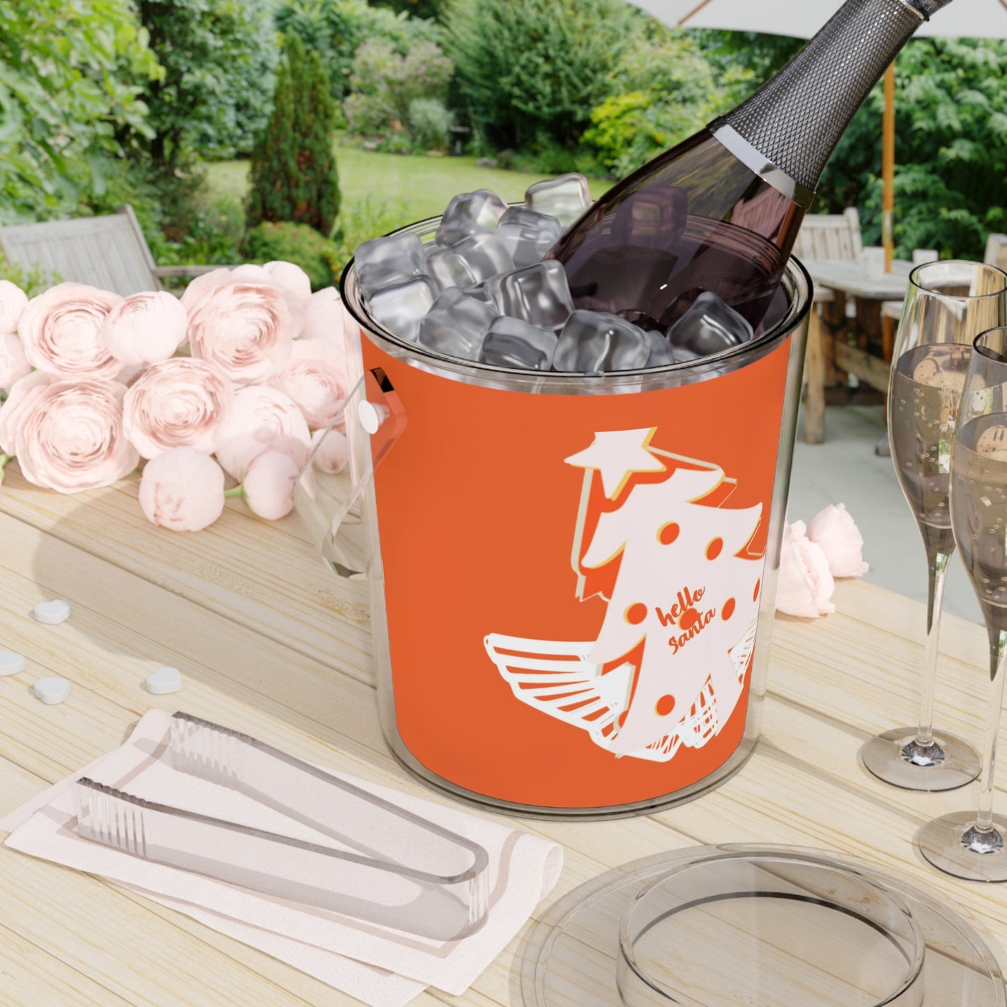 Festive Ice Bucket with Tongs Printify