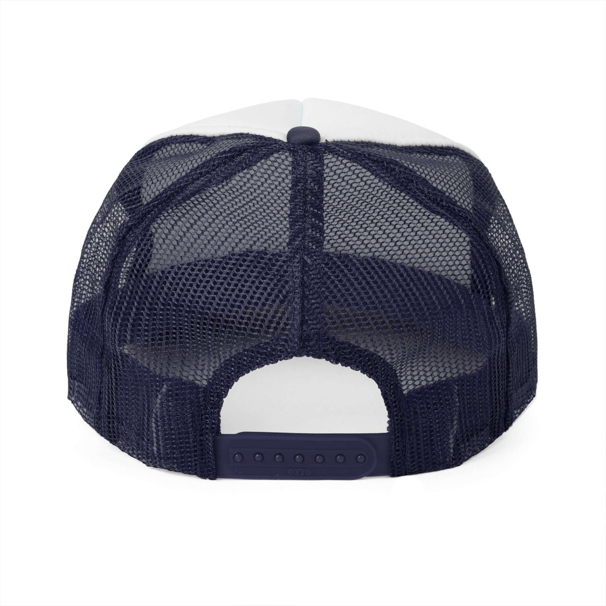 Back view of RC'nSONS Sunny Resort Trucker Cap with mesh panels and adjustable snap closure. Ideal for sunny days.